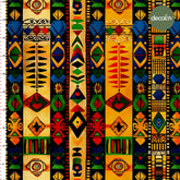 Digitally Printed Fabric with African Colorful and Ethnic Geometric Patterns